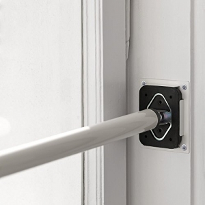 ALLEGRA Sicherungsstange für die Fenstersicherung und Türsicherung, Einbruchschutz für Fenster und Türen (2 x Ankerplatte Weiß, Weiß) - 1